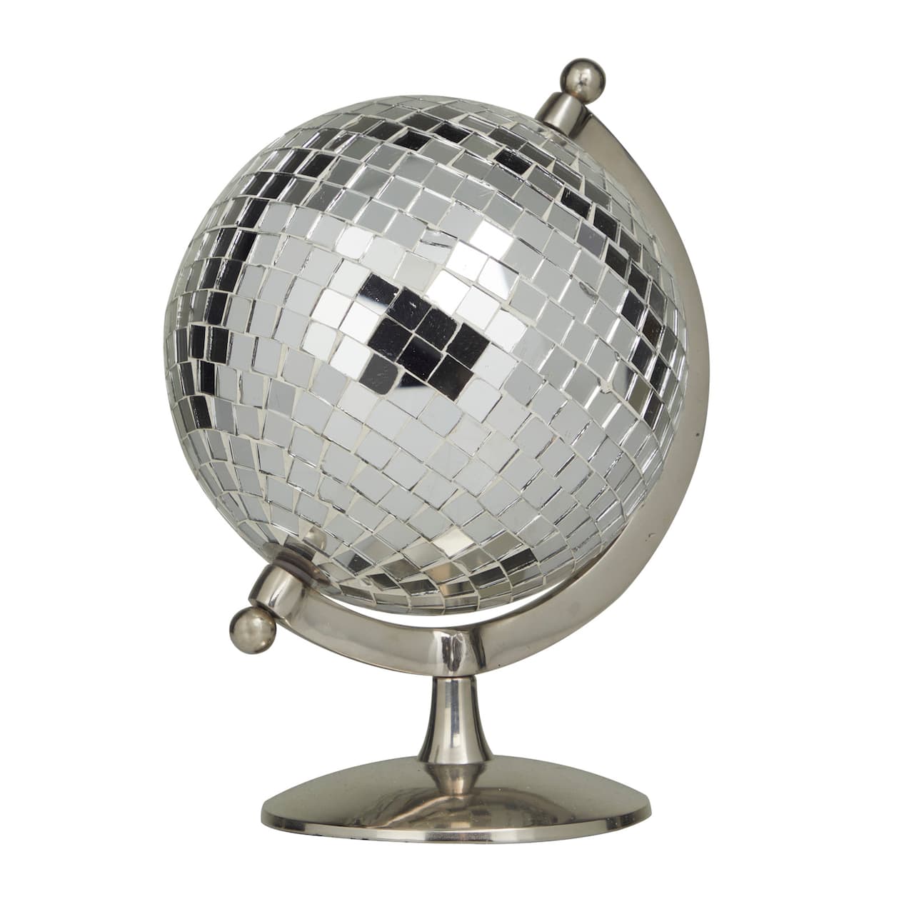Silver Stainless Steel Glam Globe, 8" x 7" x 10"